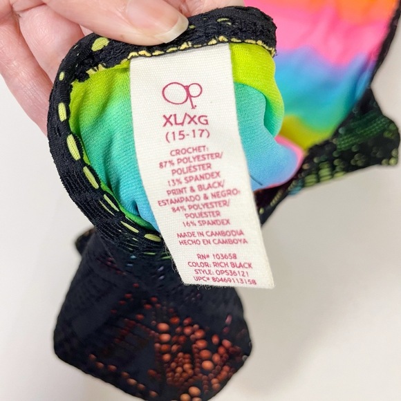 Op Ocean Pacific Girls Eyelet Lace One Piece Swimsuit XL - Picture 3 of 8